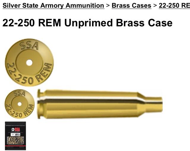 Norma Reloading Brass 22-250 Remington