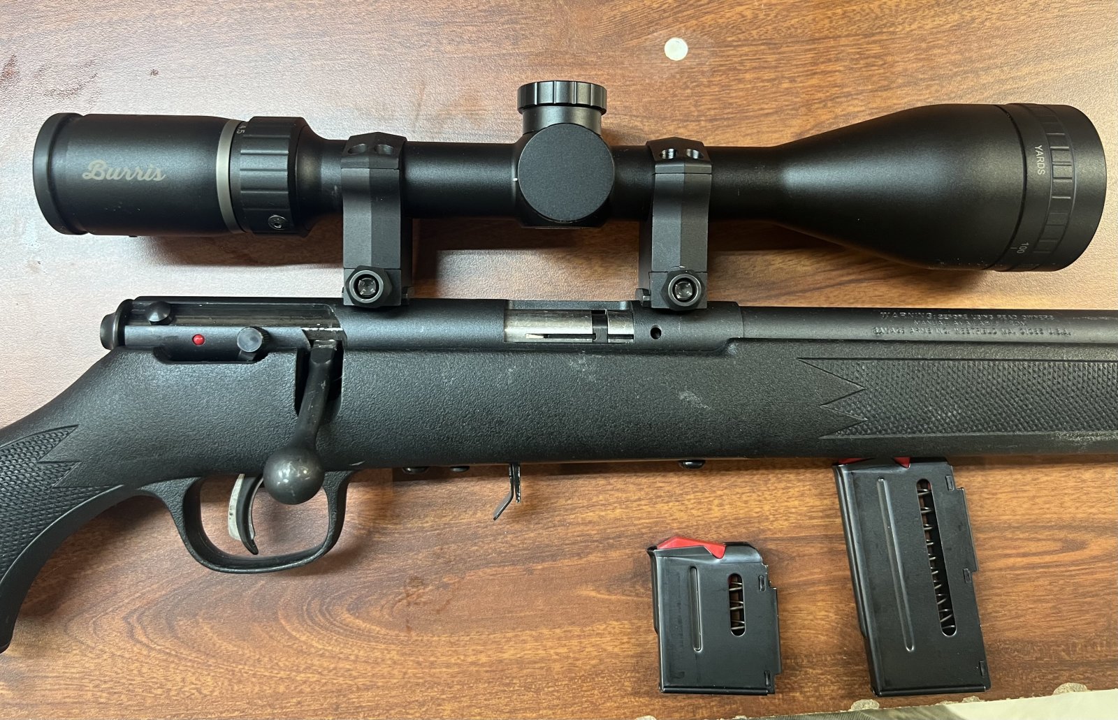 Savage 17 HMR scope and magazines.jpg